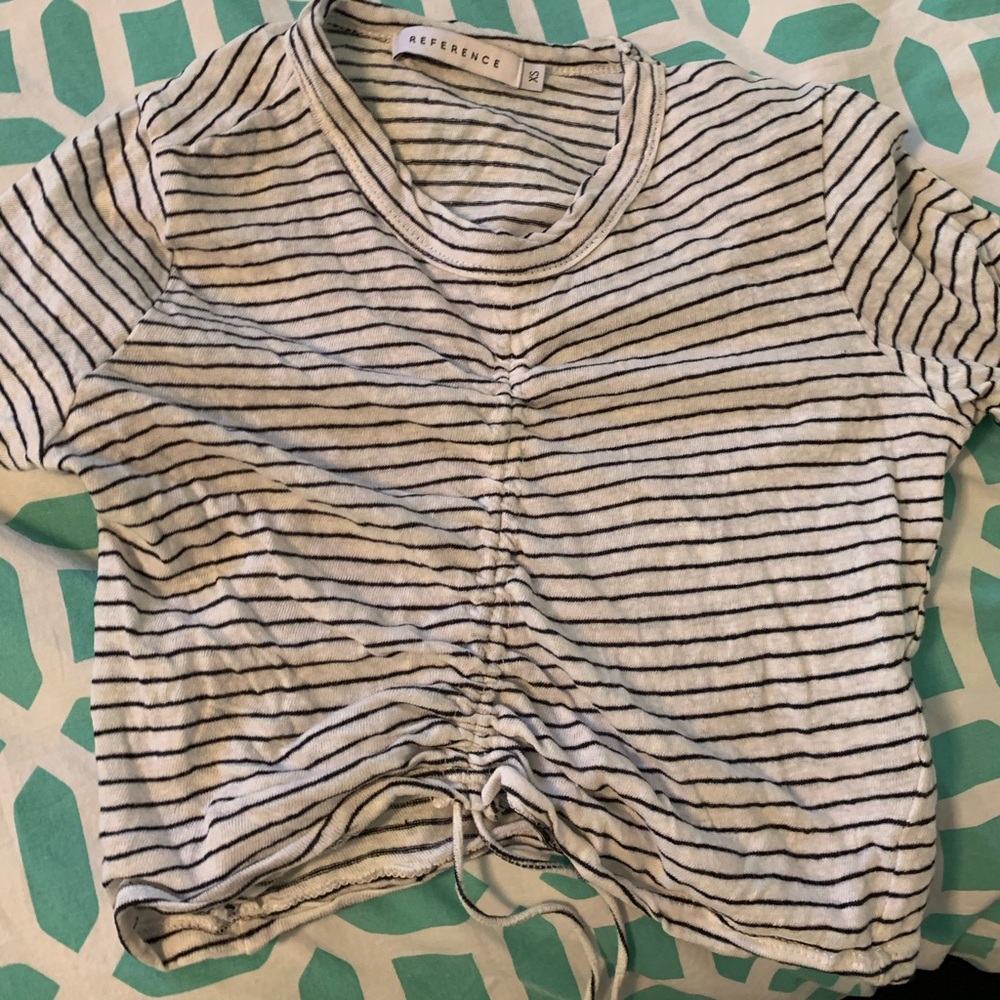 reference black and white striped tee